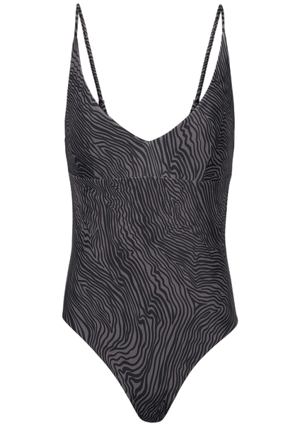 nagonstans アシンメトリー swim tops 新品 V-neck-stripe-