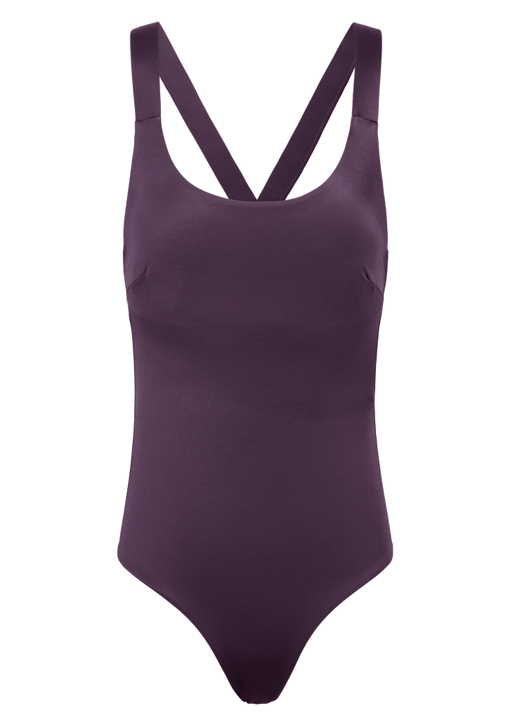 Dark purple top bathing suit