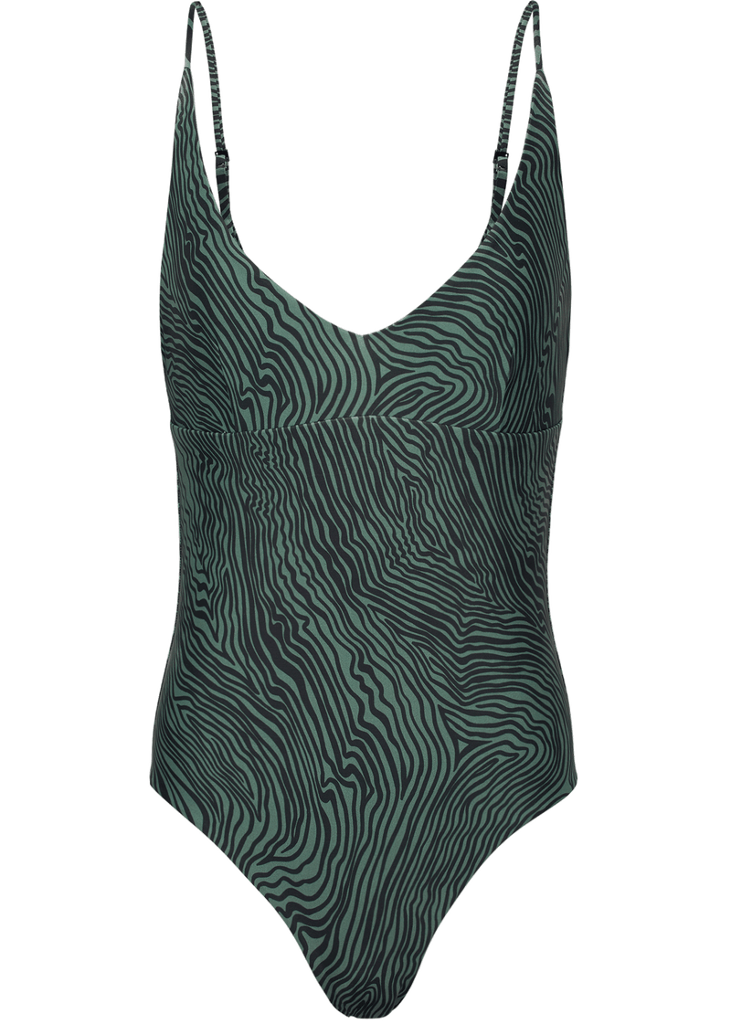 V-neck bathing suit in Waves