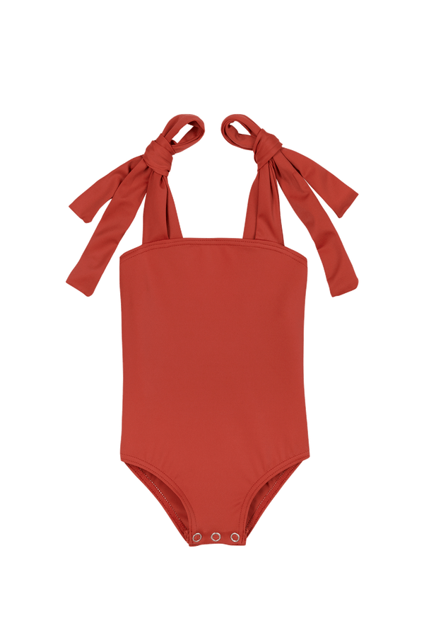 Girls Bathing Suit - Terracotta