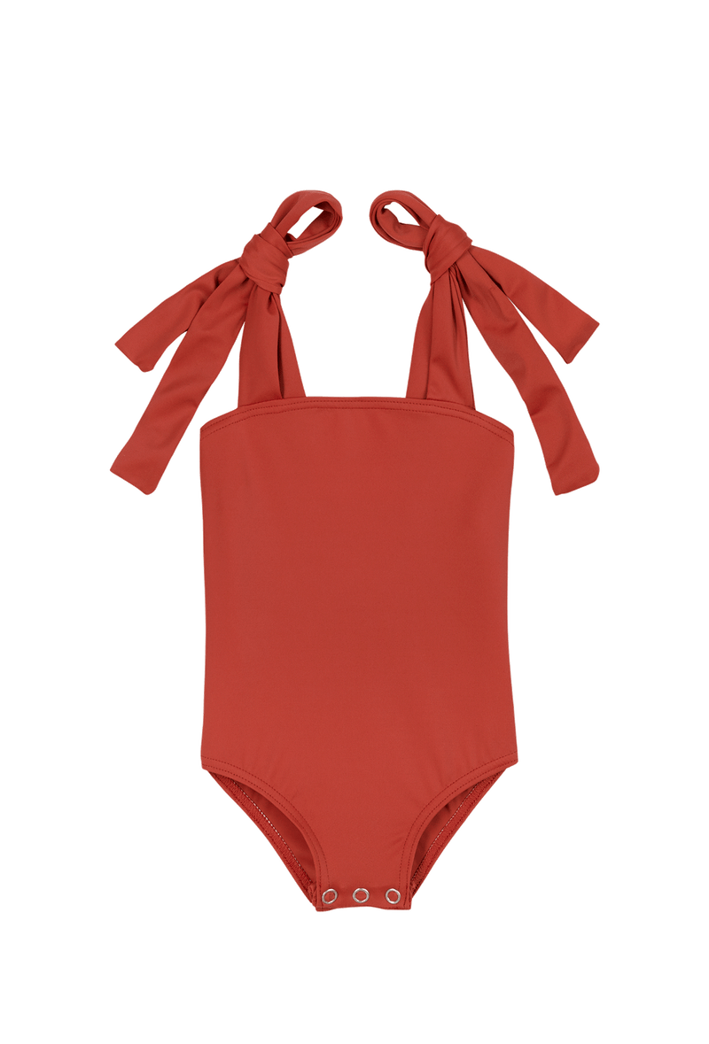 Girls Bathing Suit - Terracotta