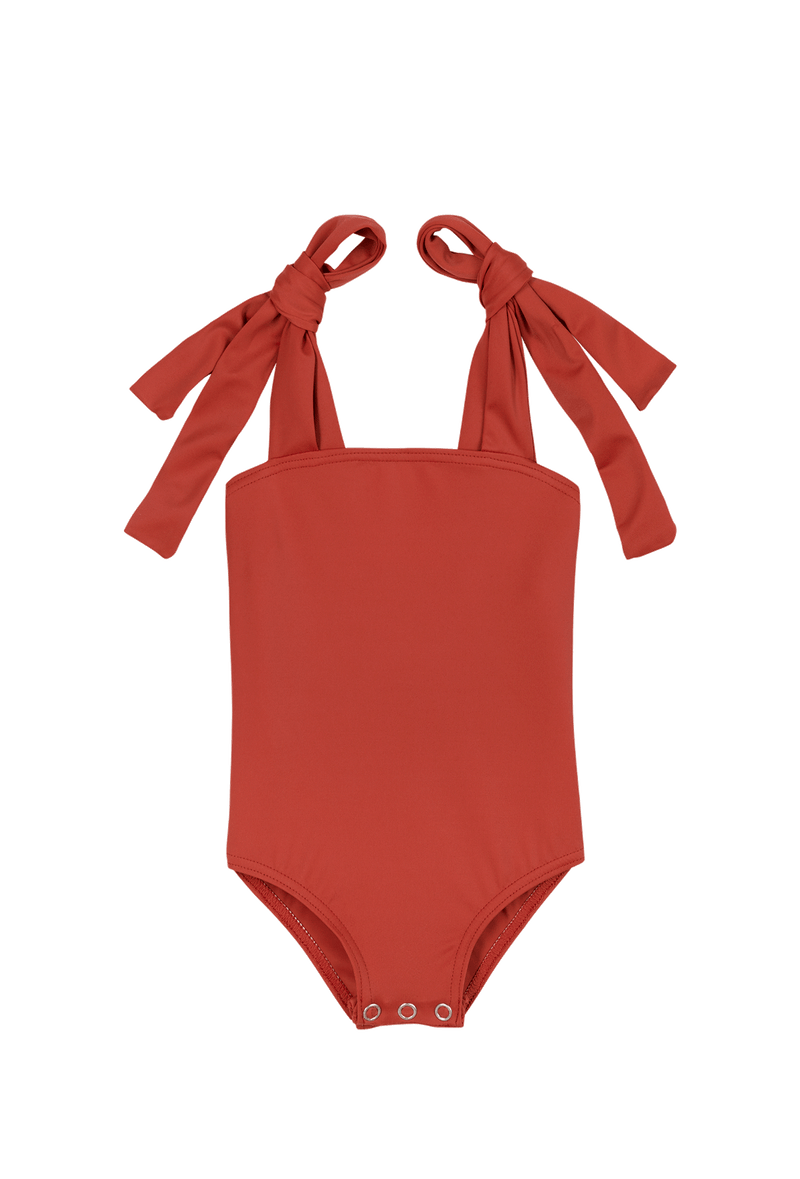 Girls Bathing Suit - Terracotta